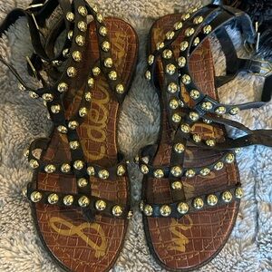Sam Edelman Black Studded Gladiator Sandals – Size 7.5